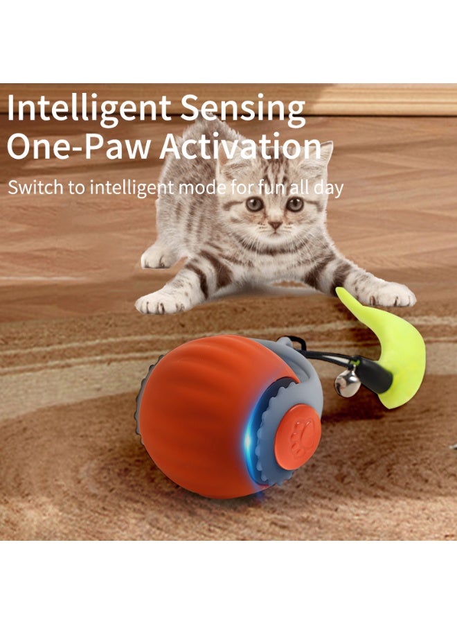 لعبة كرة تفاعلية للقطط، لعبة ألغاز كرة متحركة ذكية داخلية تعمل تلقائيًا وتزيل الملل من خلال شحن USB للحيوانات الأليفة - Image 3